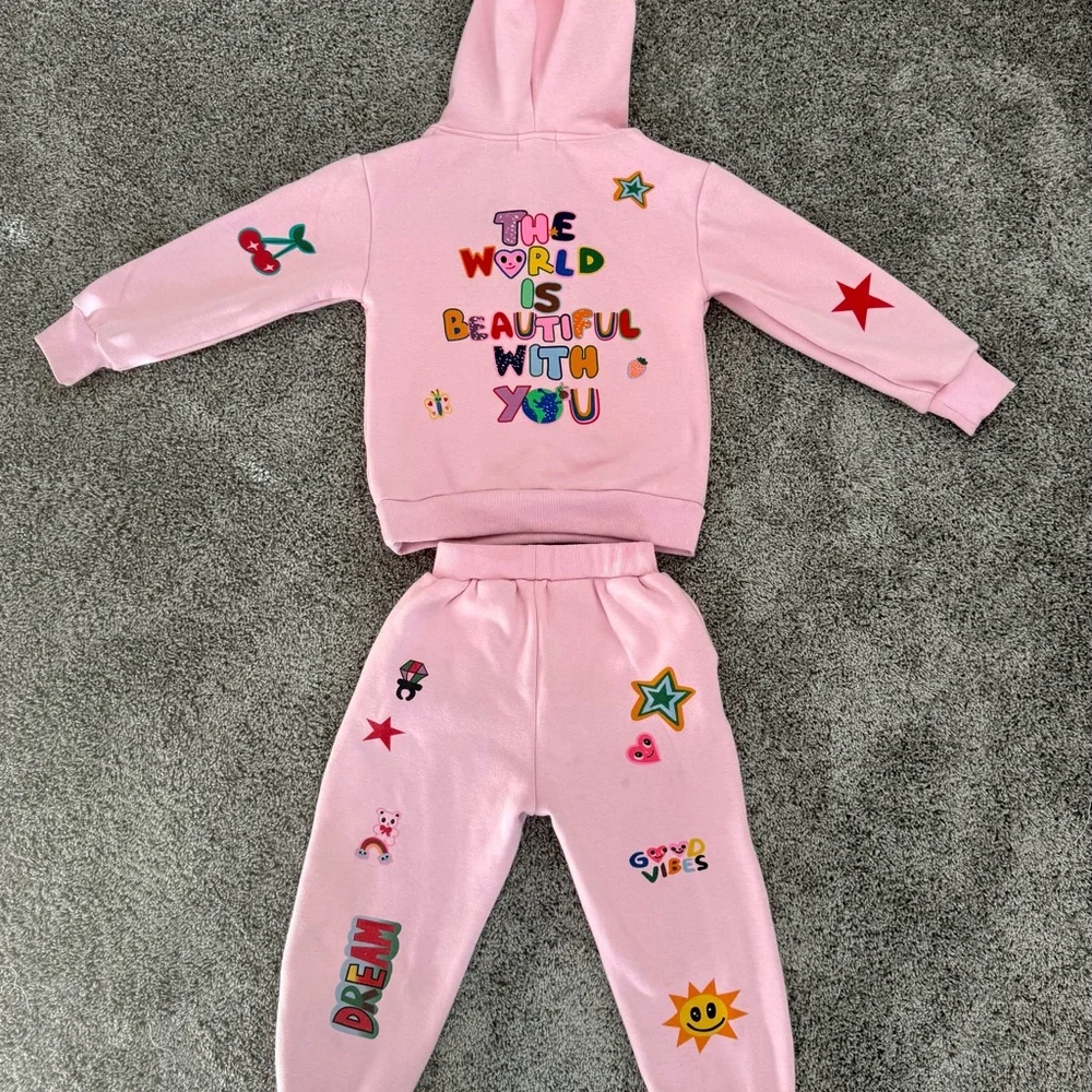 Lola & the Boys Doodle Hoodie and Sweatpants Set EUC - Picture 2 of 2